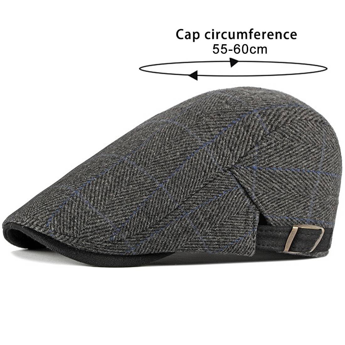 JNKET Autumn Winter Men Women Newsboy Cap Casual Flat Cap Ivy Gatsby Cabbie Driving Hat (US, Alpha, One Size, Medium, Coffee)