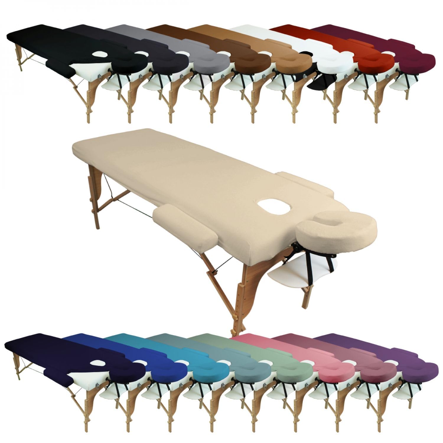 Vivezen - Kit complet de housses pour table de massage - Éponge- Plusieurs coloris