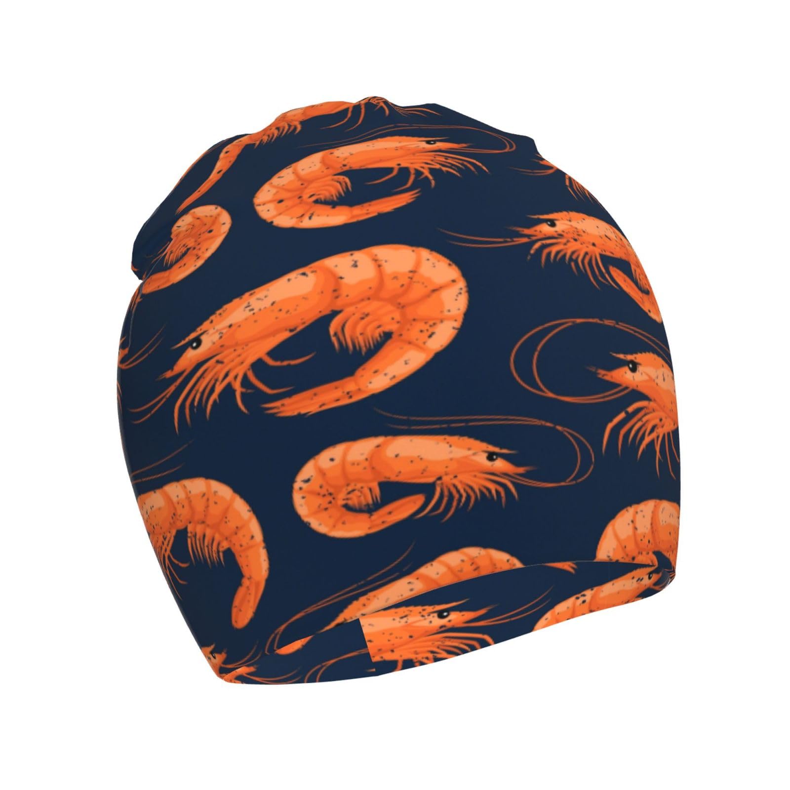 Rqzwdq Shrimp Pattern Sea Food Kids Beanie Hats Warm Knit Beanie Cap Skull Caps Gifts Decor for Boys Girls White