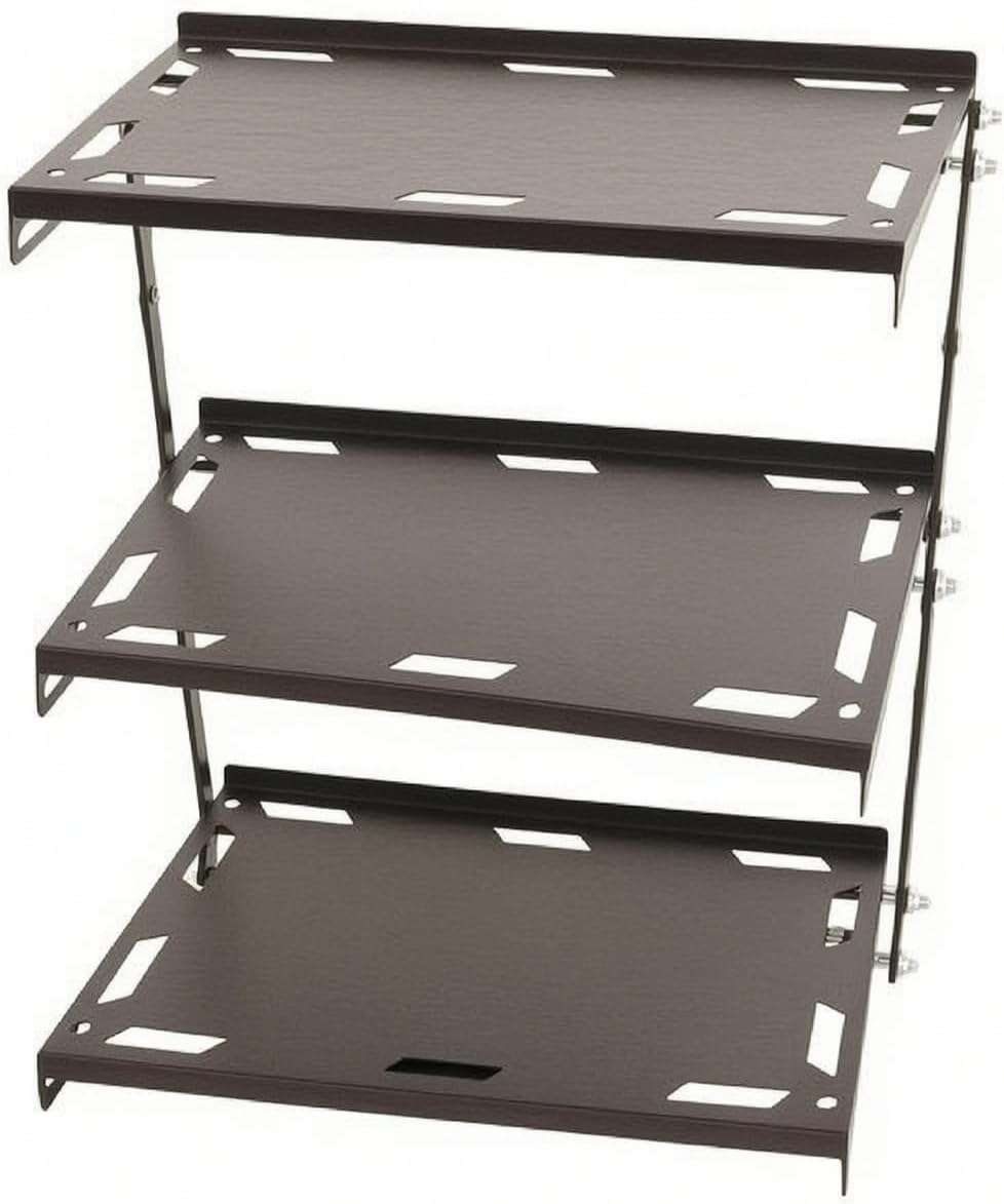 Space-Saving Metal Shelf, 3-Tier Black