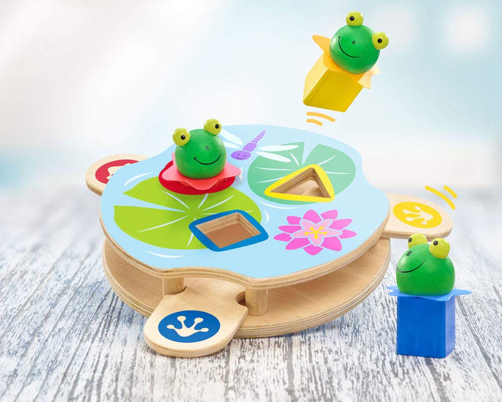 Selecta 62072 Saltino Frog Catapult Wooden Motor Skills Toy