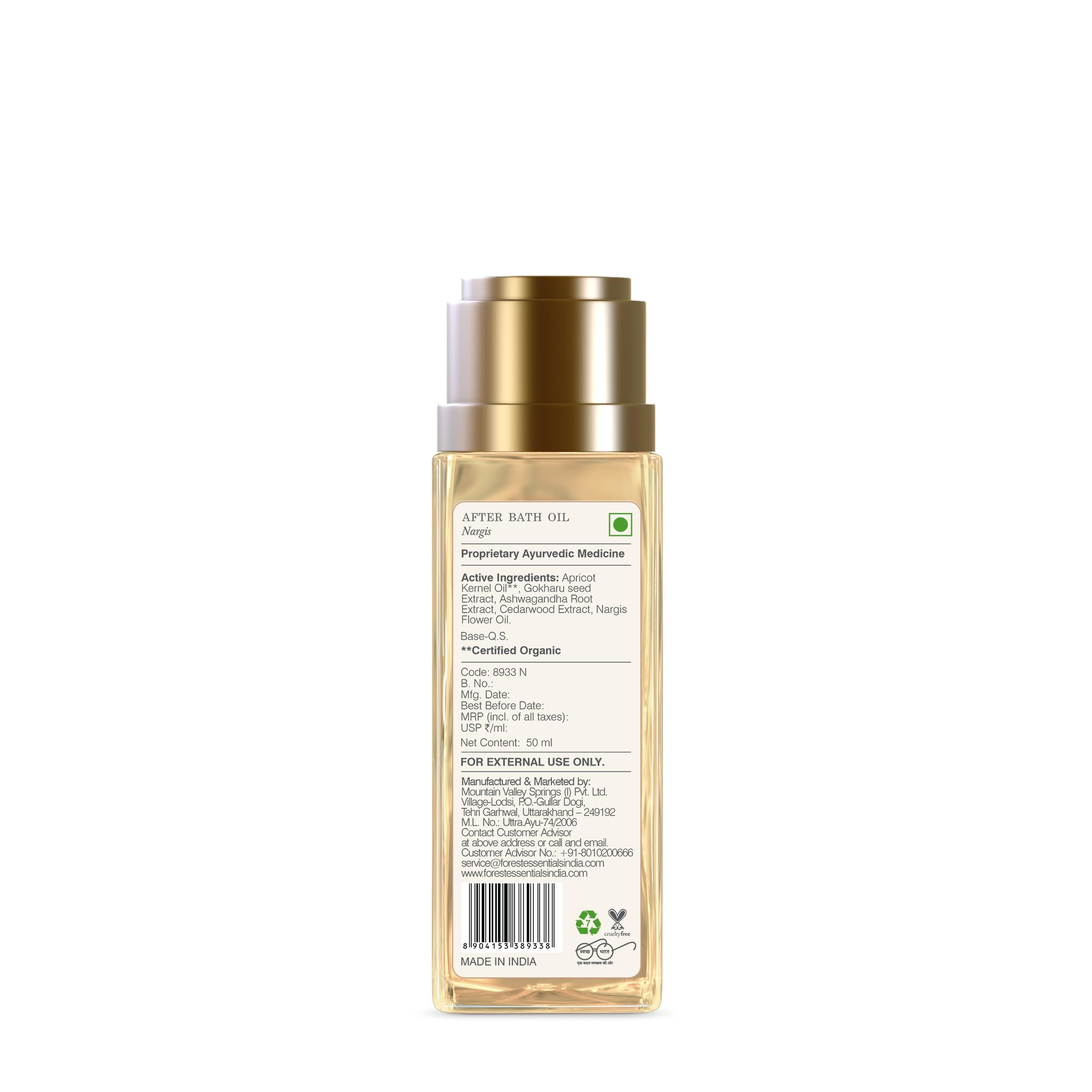 Forest Essentials After Bath Oil Nargis | After Shower on Wet Skin | Keeps Skin Hydrated in just 2 Mins | For Lightly Scented & Soft Skin | For Daily Use 3