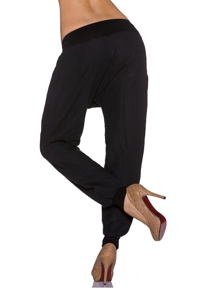 Pantaloni in lino da donna - Made in Italy Nero Taglia unica : Amazon.it:  Moda