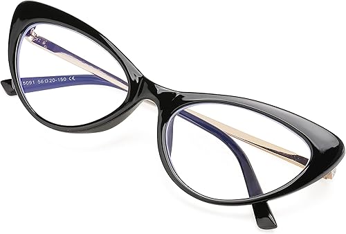 FEISEDY Gafas de ojo de gato vintage clásicas a la moda para mujer, lentes de bloqueo de luz azul B2363