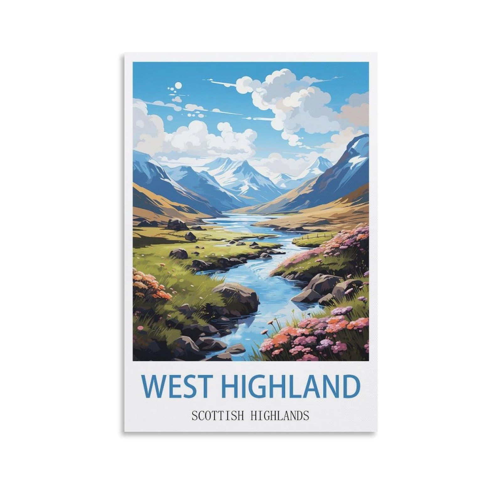 EZMLFA 5D Diamond Art Kits for Beginner,West Highland Scottish Highlands Crystal Rhinestone Embroidery Craft Kits for Home Wall Decor Gifts, 40x40cm