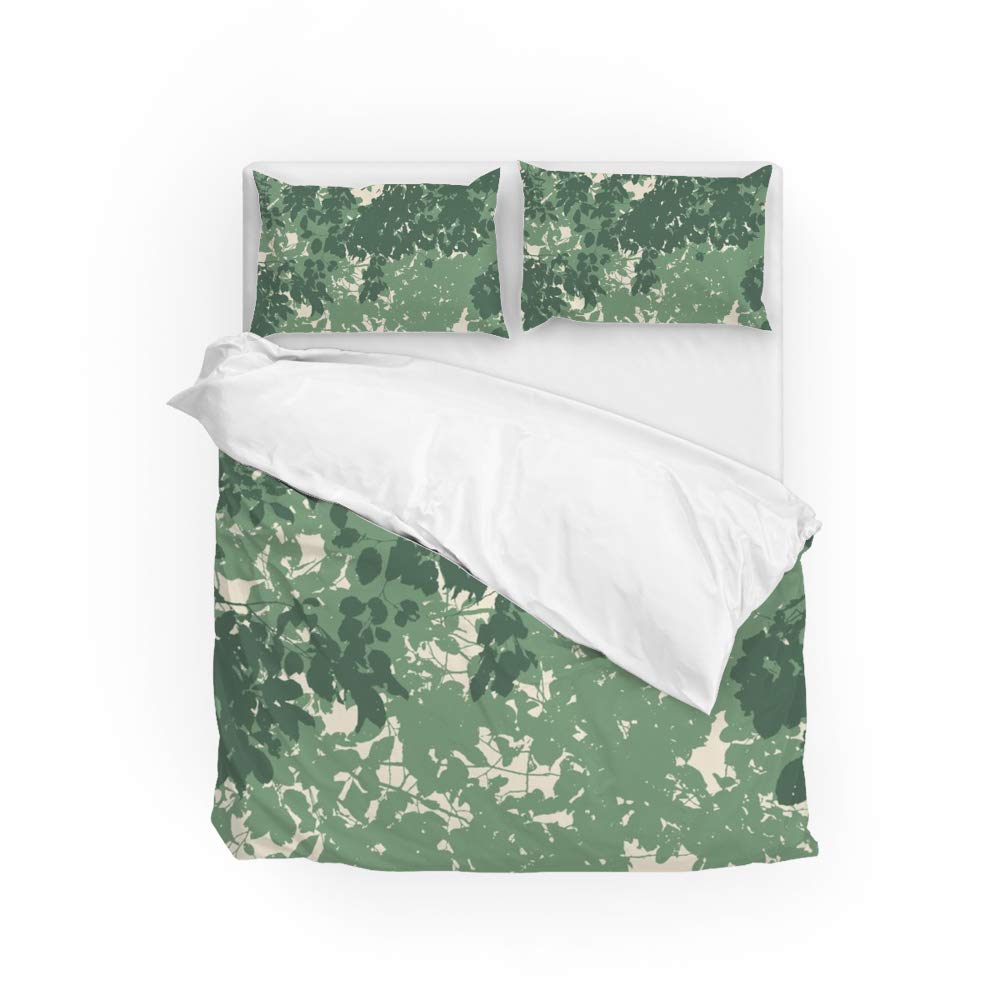 Housse de couette verte durable et taie d'oreiller ultra douce pour lit simple