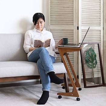 Amazon｜ヤマソロ サイドテーブル 高さ60cm キャスター付き Z型