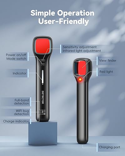 Miniatura 8 de Detectores de cámara oculta con visor detector de errores y buscador de cámara espía, perfectos para hoteles, automóviles, viajes y oficina con