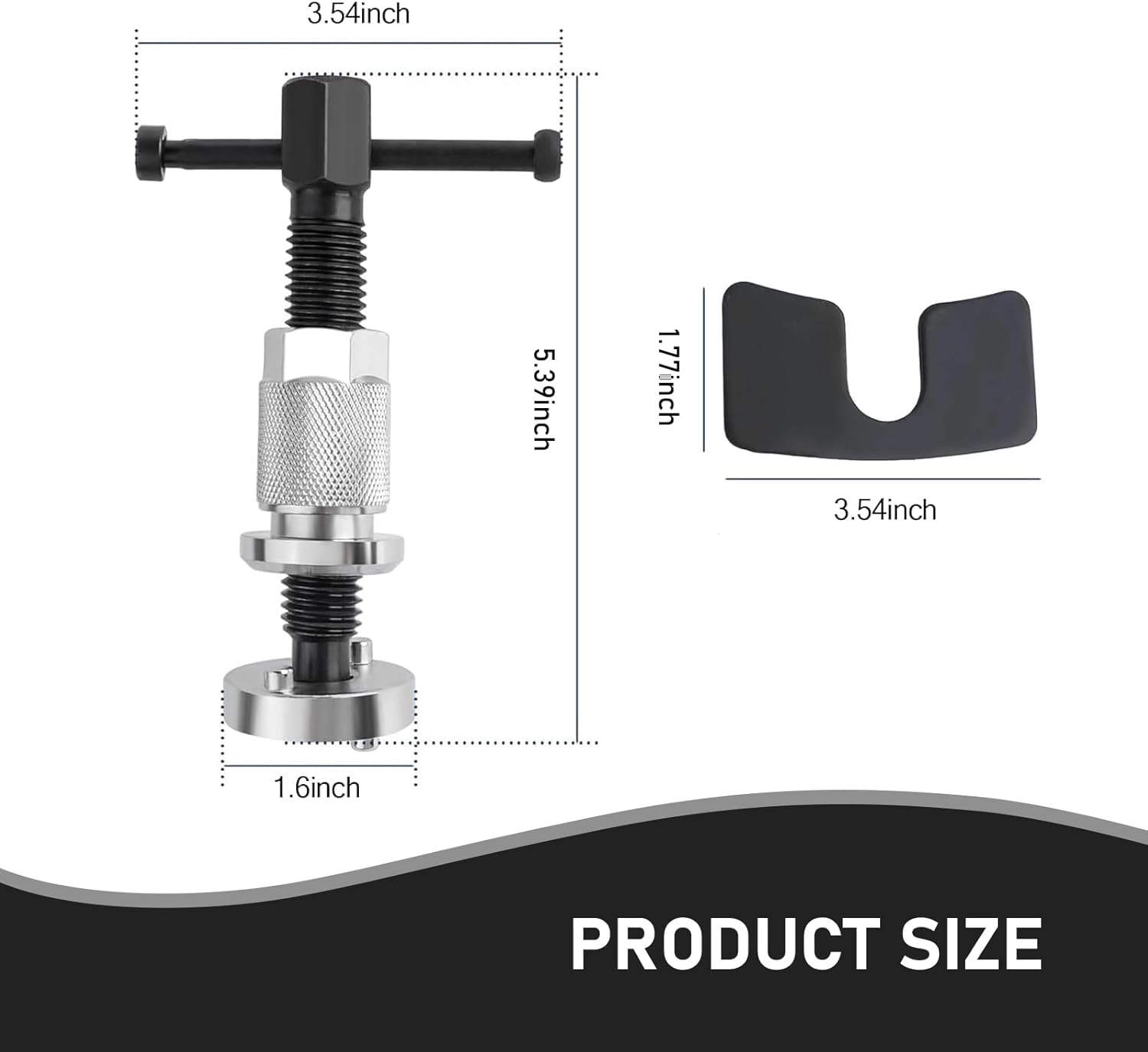 1 PC Automobile Disc Brake Cylinder Adjustment Kit, Stainless Steel Brake Caliper Piston Rewinding Tool, Brake Pad Replacement Tool, Universal for Most Cars Repair Accessories (Silver)