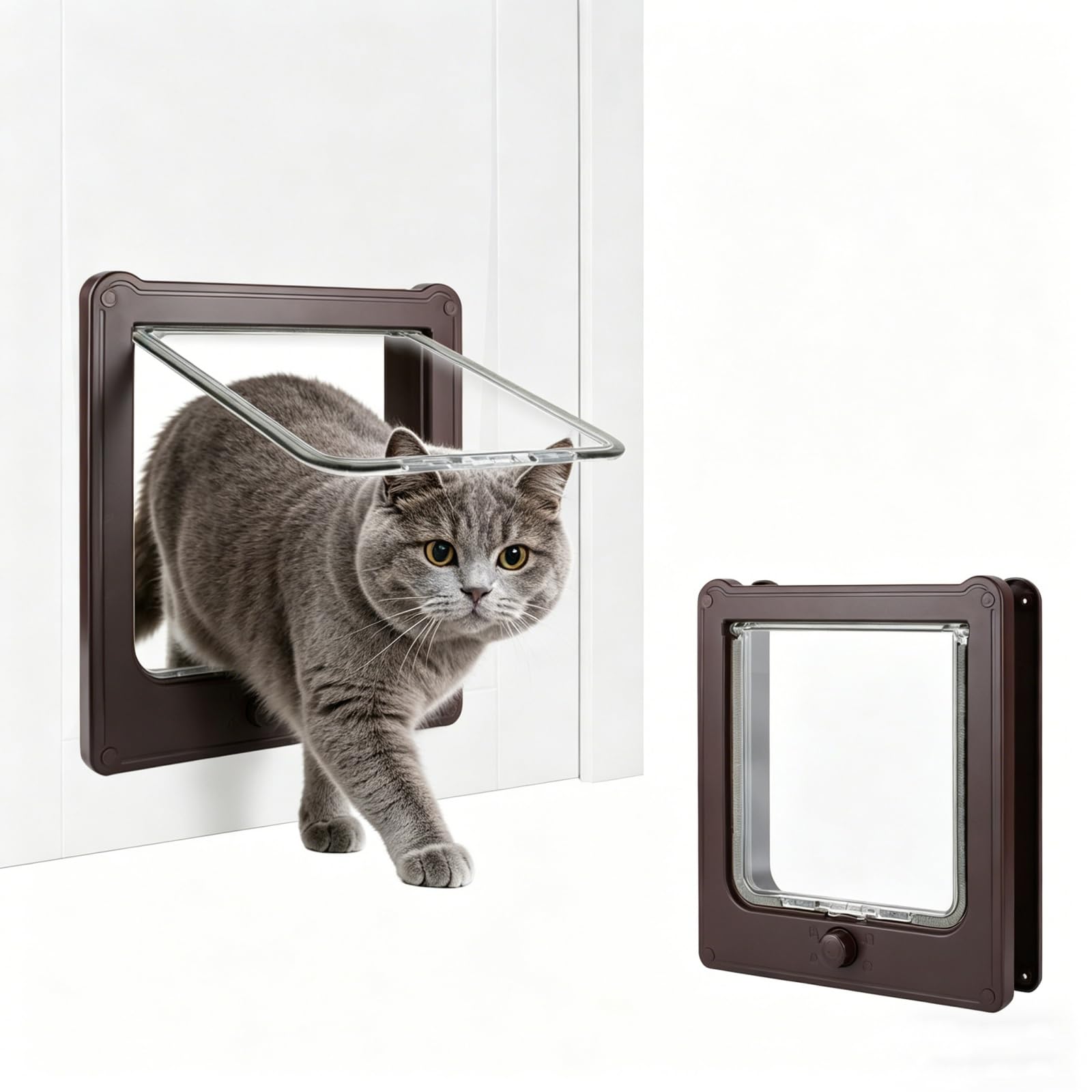 from cat st　10冊 Amazon.com : NAMSAN Cat Door Interior Door, Brown, Flap Opening