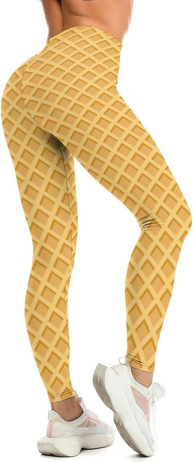 Chocolate Ice Cream Cone Texture Yoga Pants Womens Leggings Yoga Leggings for Women