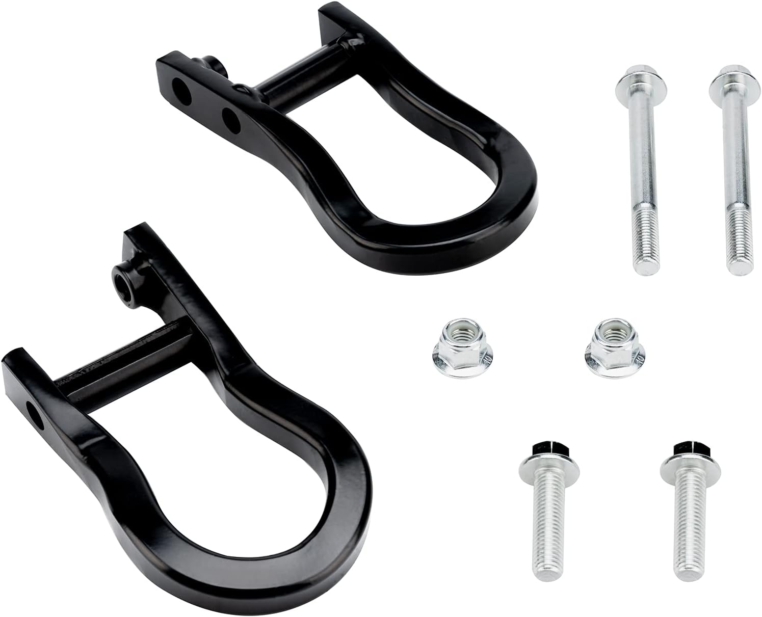 Front Tow Hooks Ring 84072463 Compatible with Chevrolet Silverado 1500 2007-2019 GMC Sierra 1500 2007-2019 Front Bumper Tow Hook Shackles Black Pair
