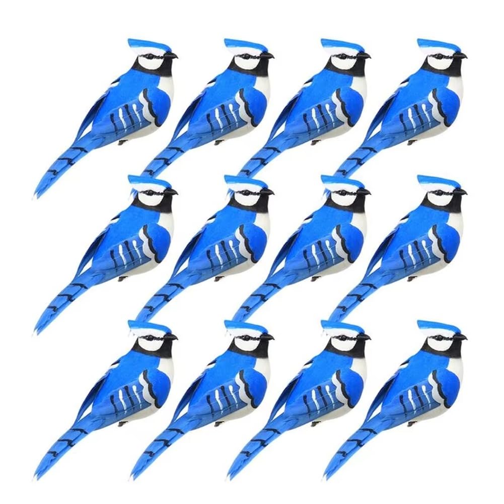 CTRLZS Birds for Decoration Set of 12 Artificial Feathers Birds with Clip Display Simulated Animal