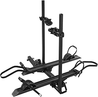 Young E-Bike Rack de montaje de enganche estilo plataforma para coches, camiones, SUV, minivans RV, se adapta a E-Bike con neumáticos de hasta 5 pulgadas de grasa, capacidad de 200 libras