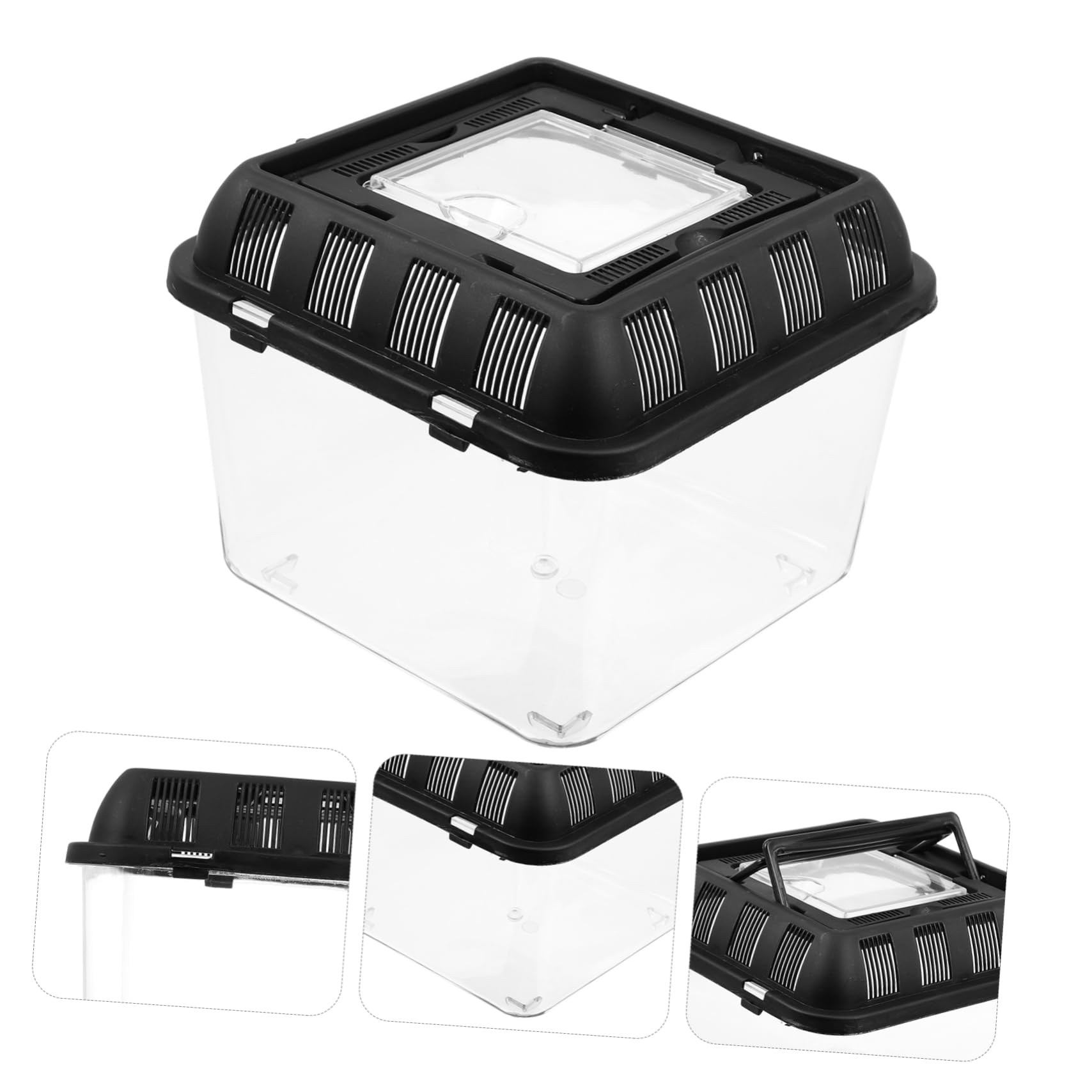 Scatola per Allevamento di Rettili Trasparente in Acrilico 20x20x16 CM