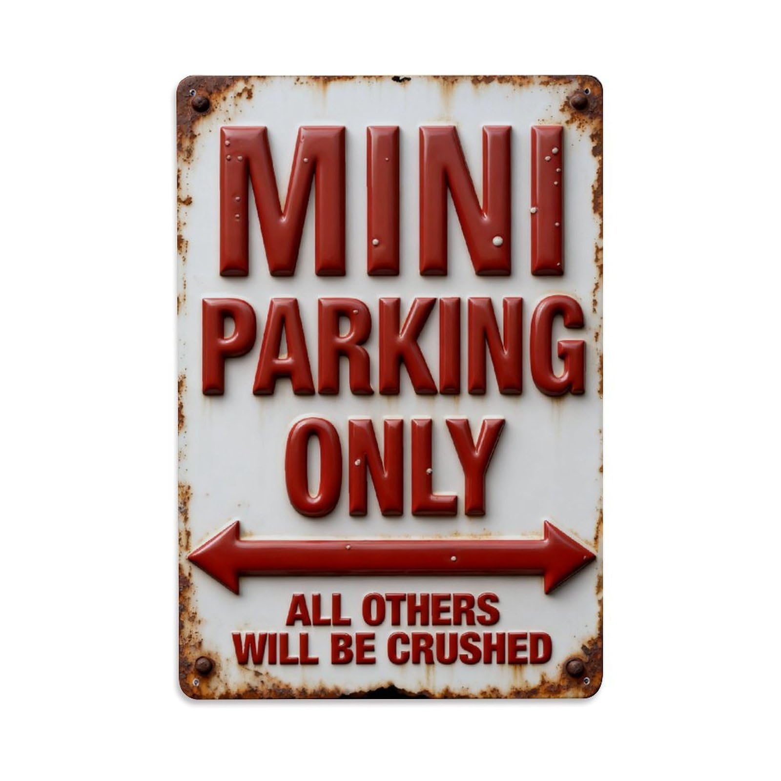 Mini Parking Only Sign With Arrows Vintage Metal Tin Sign Retro Wall Decor, Bar Garage Cafe Kitchen Home Wall Art Poster Decoration 8x12inches