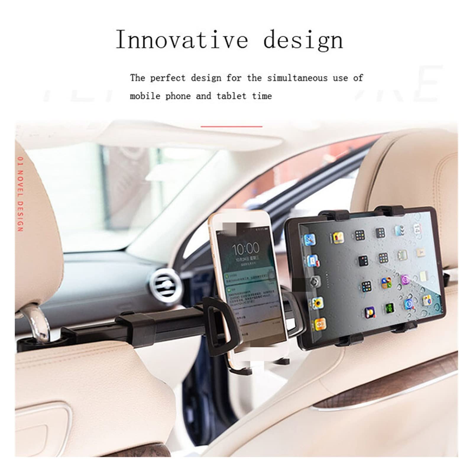 Xuanqingyi Store Uchwyt do telefonu samochodowego Zagłówek tylnego siedzenia samochodu/ciężarówki Uchwyt do telefonu kompatybilny z tabletem IPad Uniwersalne wsparcie tylnego siedzenia