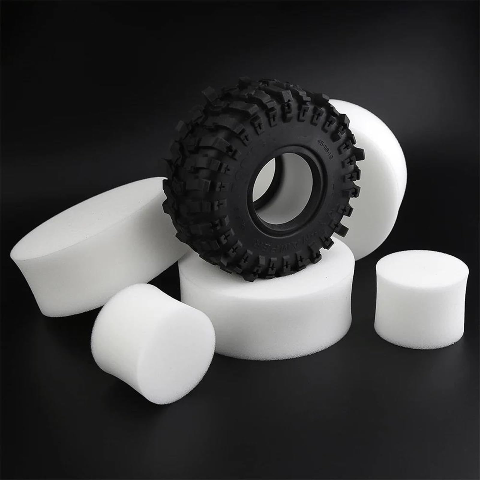 RC Car Pneumatico Ruota Compatibile con Axial per SCX10 90046 AXI03007 TRX4 RBX10M Gomma Morbida 1.9 Pneumatici delle Ruote 118 * 45MM per 1:10 RC Crawler Car RC Auto Pneumatico
