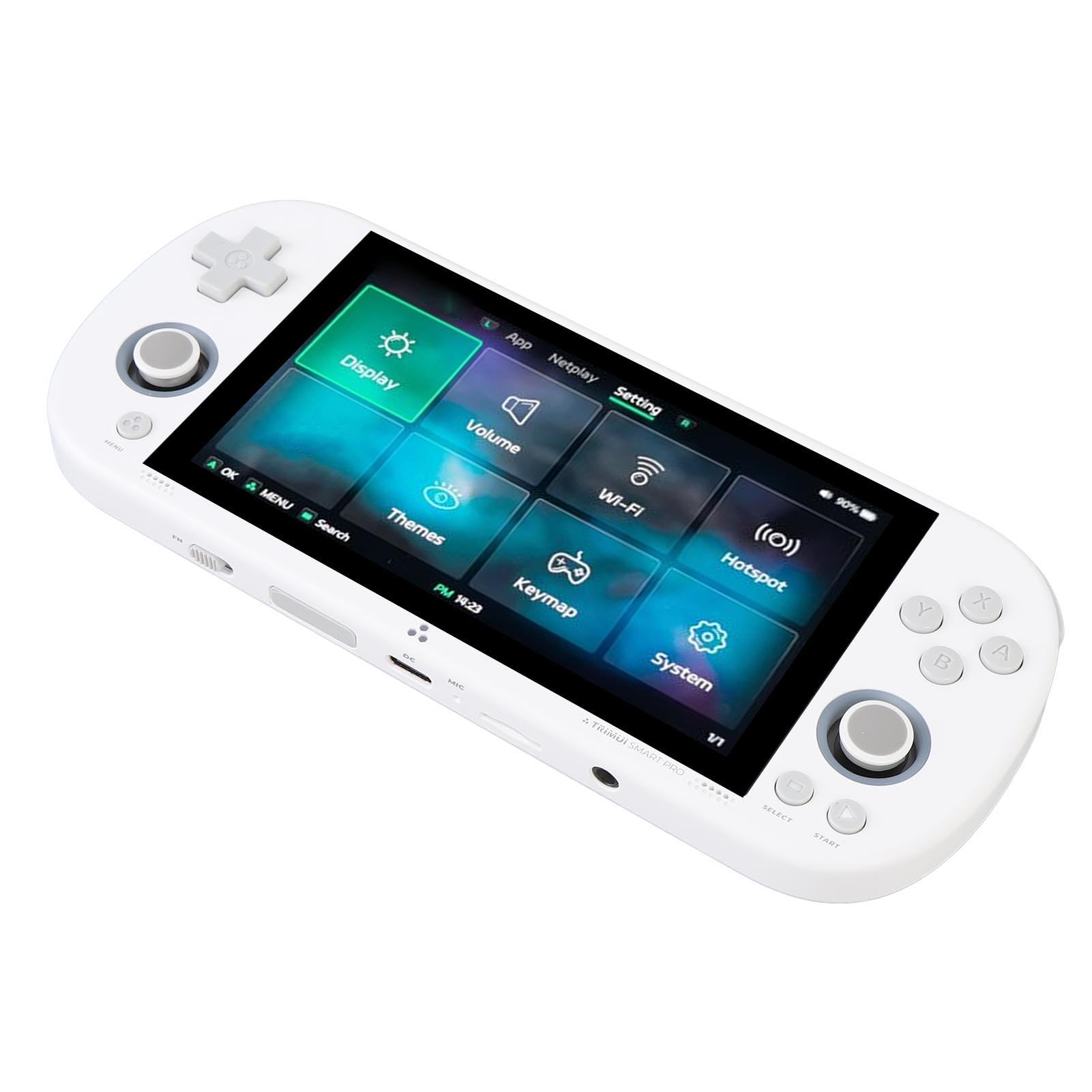 Console da Gioco retrò Portatile con Schermo IPS Trasparente da 4,96 Pollici per Intrattenimento Portatile, Supporta 28 Emulatori per (WHITE)