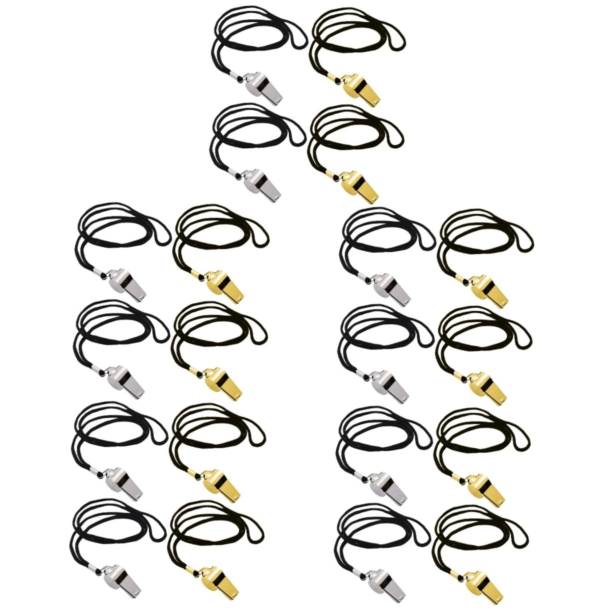 Sosoport 20pièces Sifflets De Sécurité avec Lanière Sifflet De Camping Multi-Fonctionnel pour Survie Et Urgences