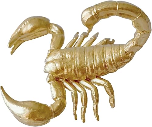 Mini figura de escorpión dorada, adorno de animal de metal sólido, mini escultura de escorpión para decoración de escritorio en casa, oficina, jardín