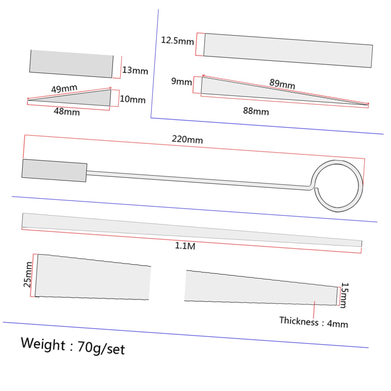 BESPORTBLE 4 PCS Piano Tuning Fork Set with Mutes Professional Musical Tuning Tool Durable Construction