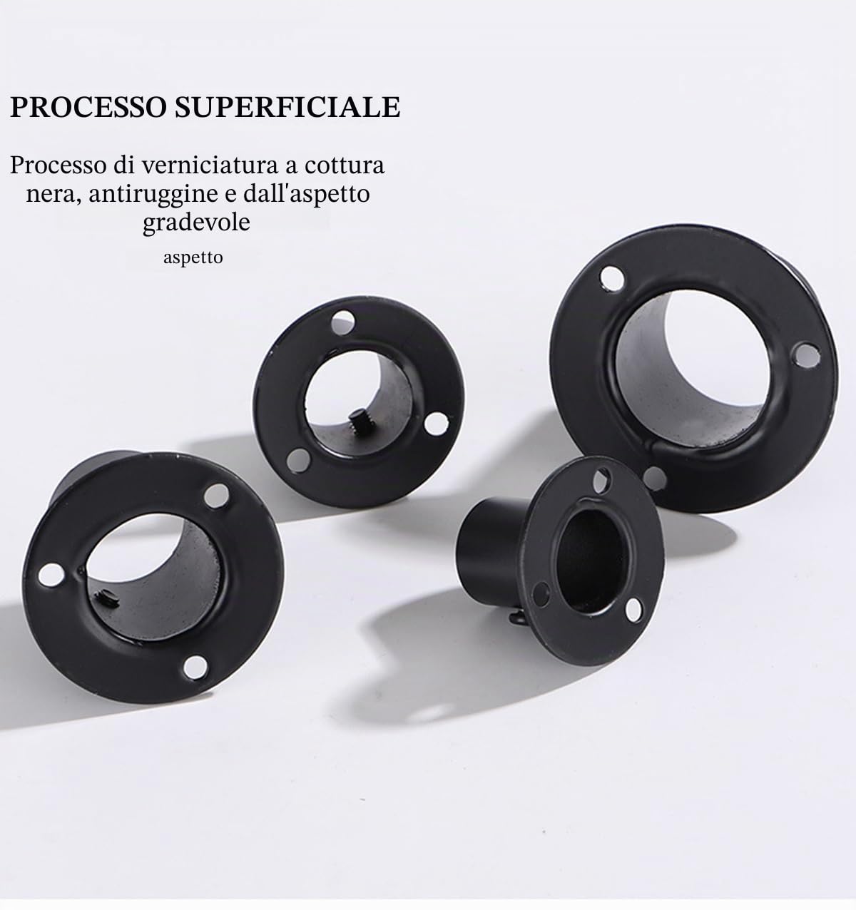 4 Pezzi Supporto Asta Armadio a Forma di U in Acciaio INOX Supporto per Asta per Tende Closet Asta Estremità Supporti Flangia Supporto Barra con Viti (Nero 32mm)