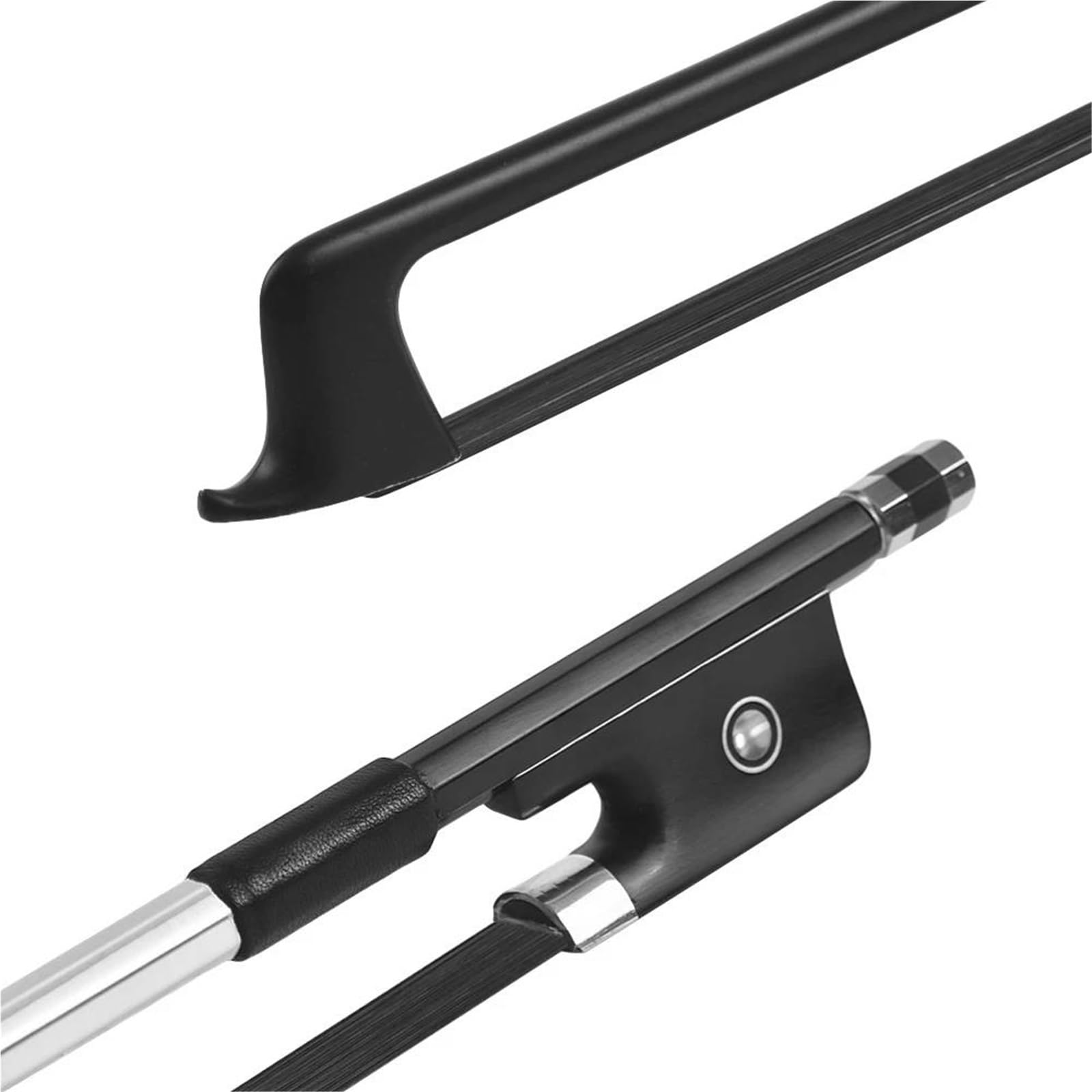 Geigenbogen 4/4 Violinbogen Carbon Runder Stock Ebenholz Schwarzes Rosshaar Gut Ausbalanciert Schnelle Reaktion