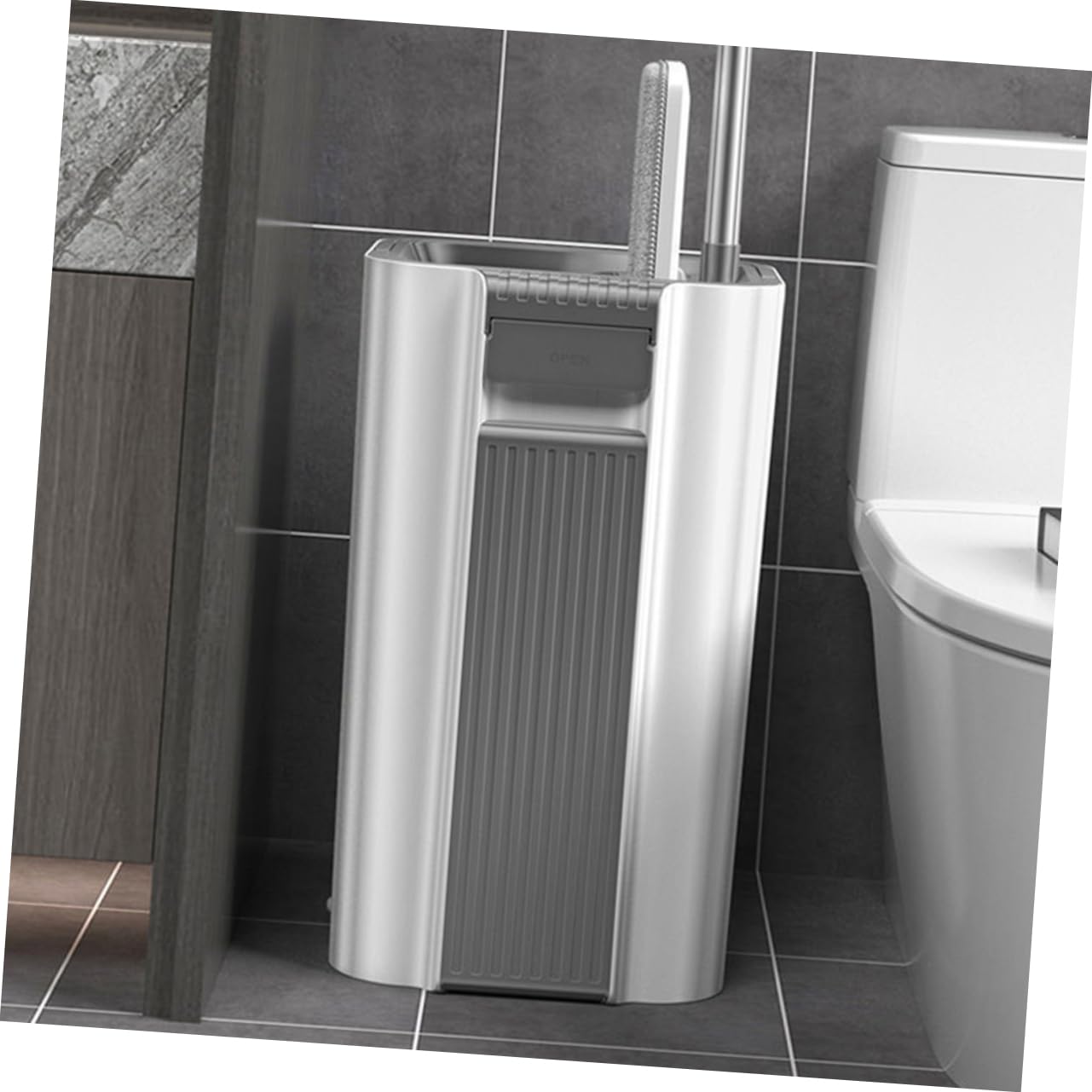 Mop senza Mani per Pavimenti in Microfibra Acciaio Inox