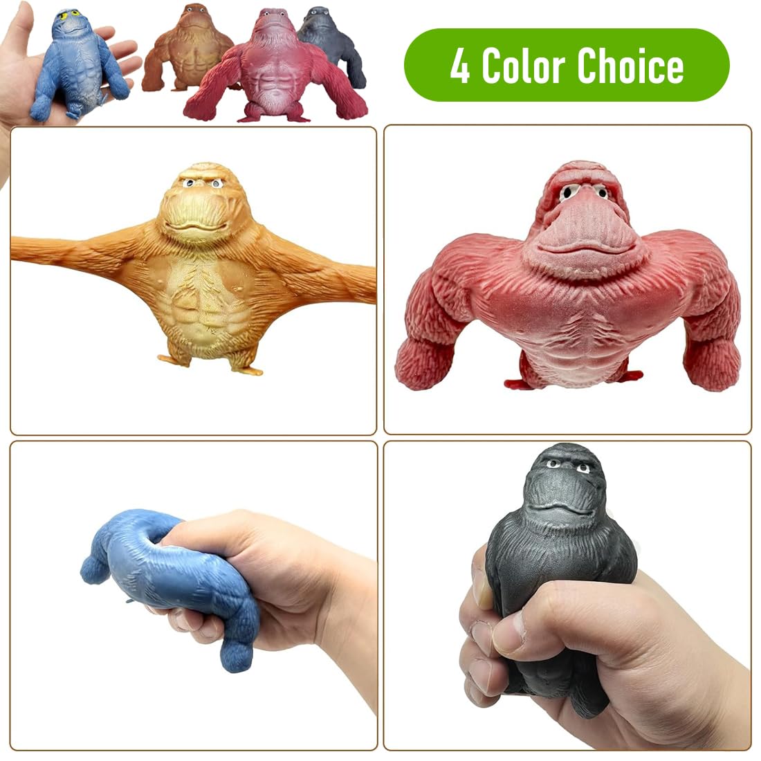 Gorilla stressverminderend speelgoed, grappig Monkey Toy, latex Monkey Toys, Stress Toy, Blue Gorilla stressverminderend speelgoed, anti-stress voor kinderen en volwassenen