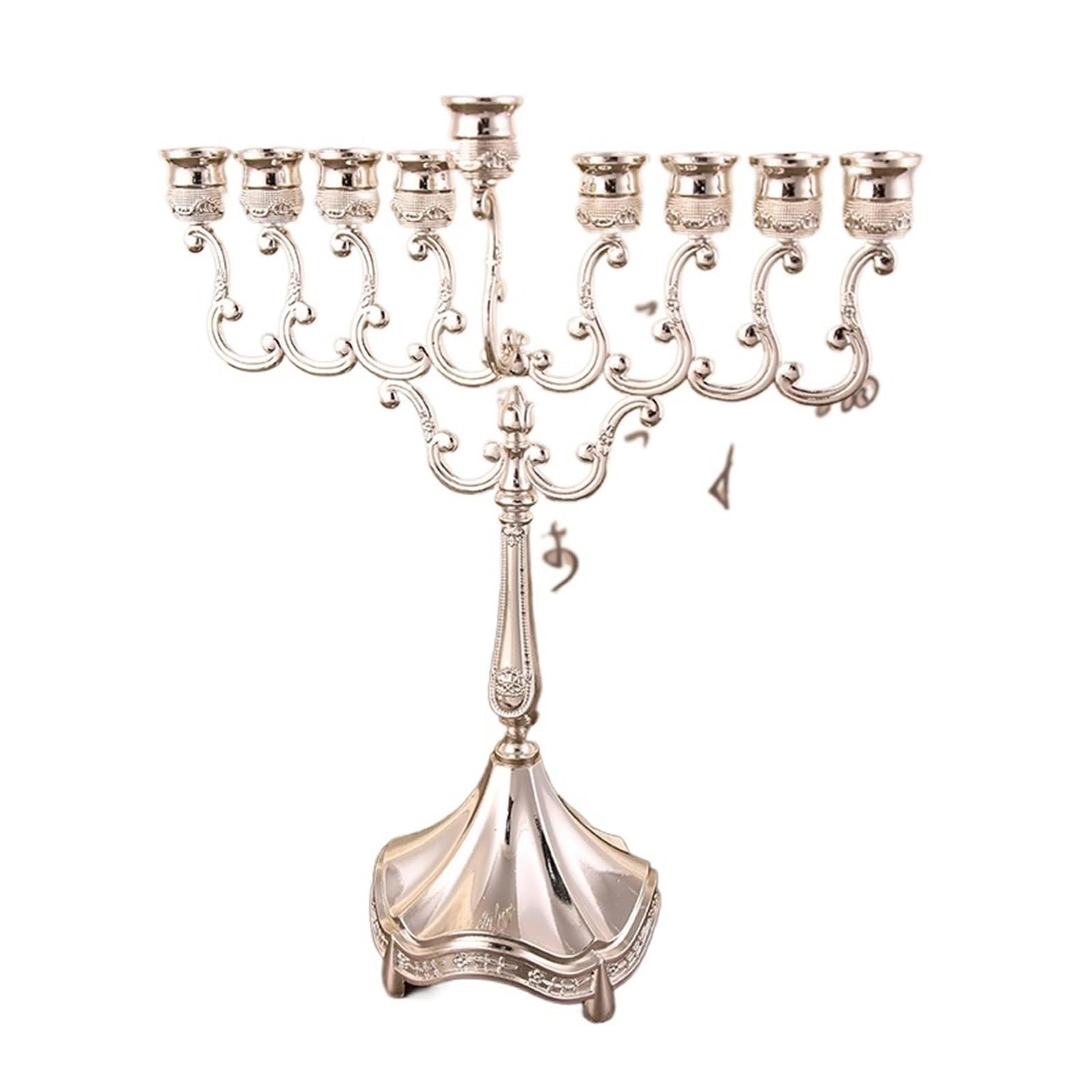 HTTGDGDH 9 Arms Candlesticks Metal Candle Holders Wedding Party Table Candle Stand Decoration Home Votive Holder,Argento-Light Grey