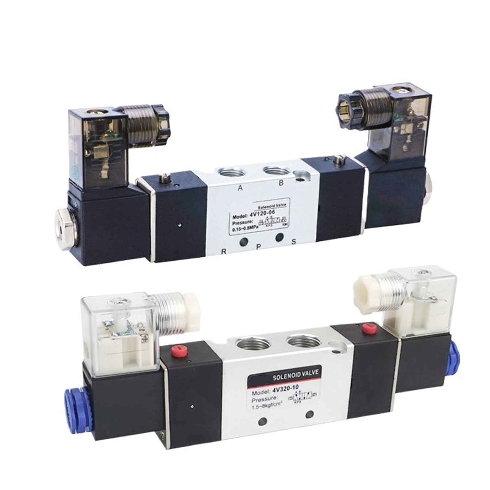 1pcs 4V120-06 4v220-08 Solenoid Valve Double Headed Double Control 5 Way 2 Position Power Down Hold Pneumatic Directional Valve(4V120-06,AC110V)
