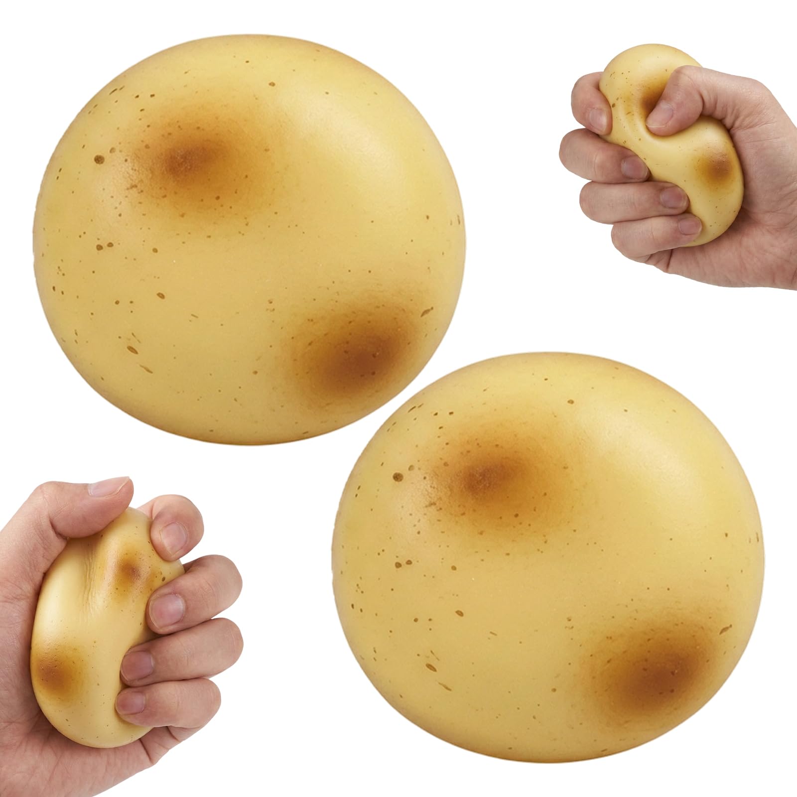 GETFACAI 2 PCS Mashed Potato Squishy, Potato Squishy, Soft Desktop Decor For Office And Study, Premium Material For Adult Daily Use, Compact And Portable Pocket Sized Set