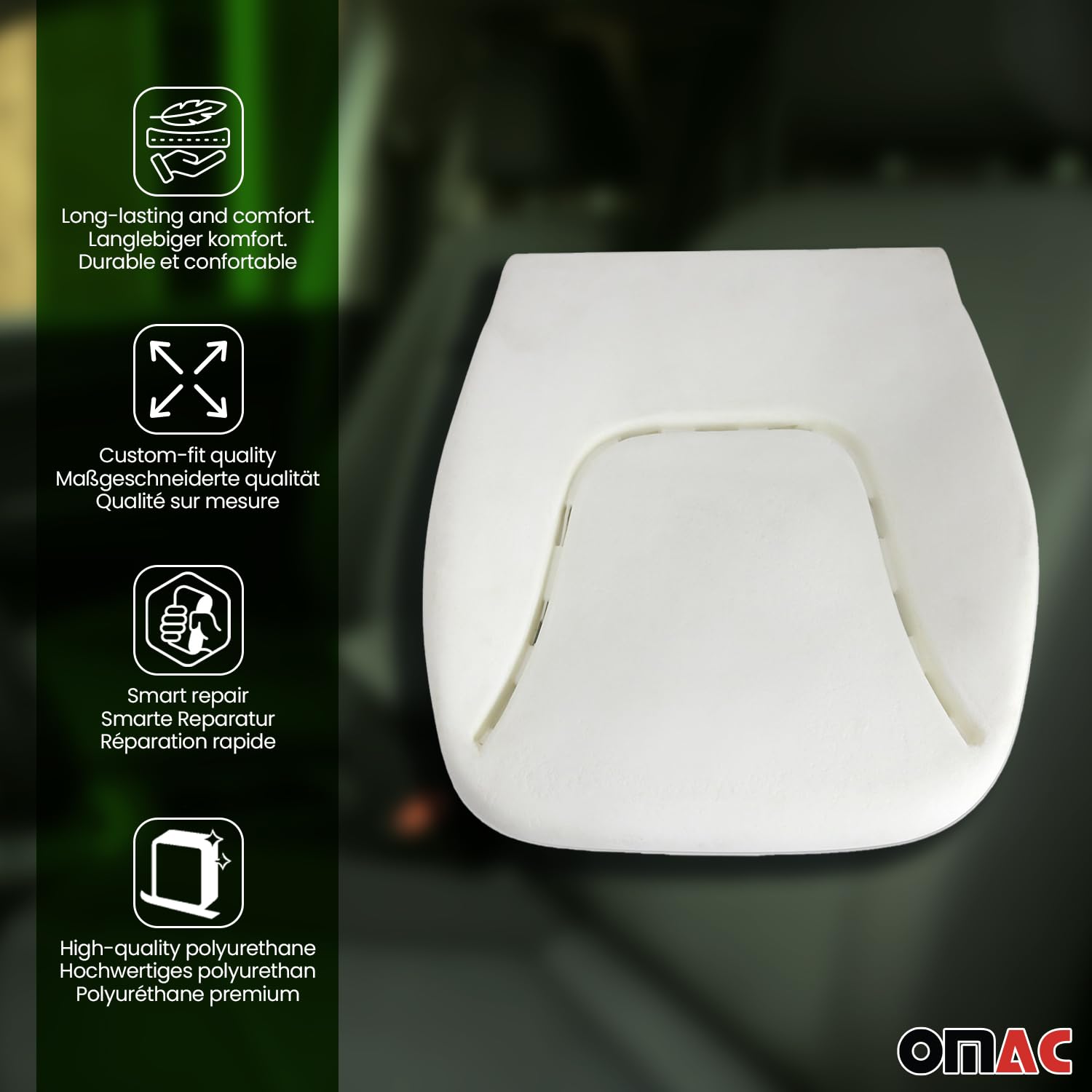 OMAC Sitzpolster para Opel Vivaro A 2001-2014 - Izquierdo o Derecho passend - Ersatz Fur Originalschaum Sitzflache - 1 Pieza