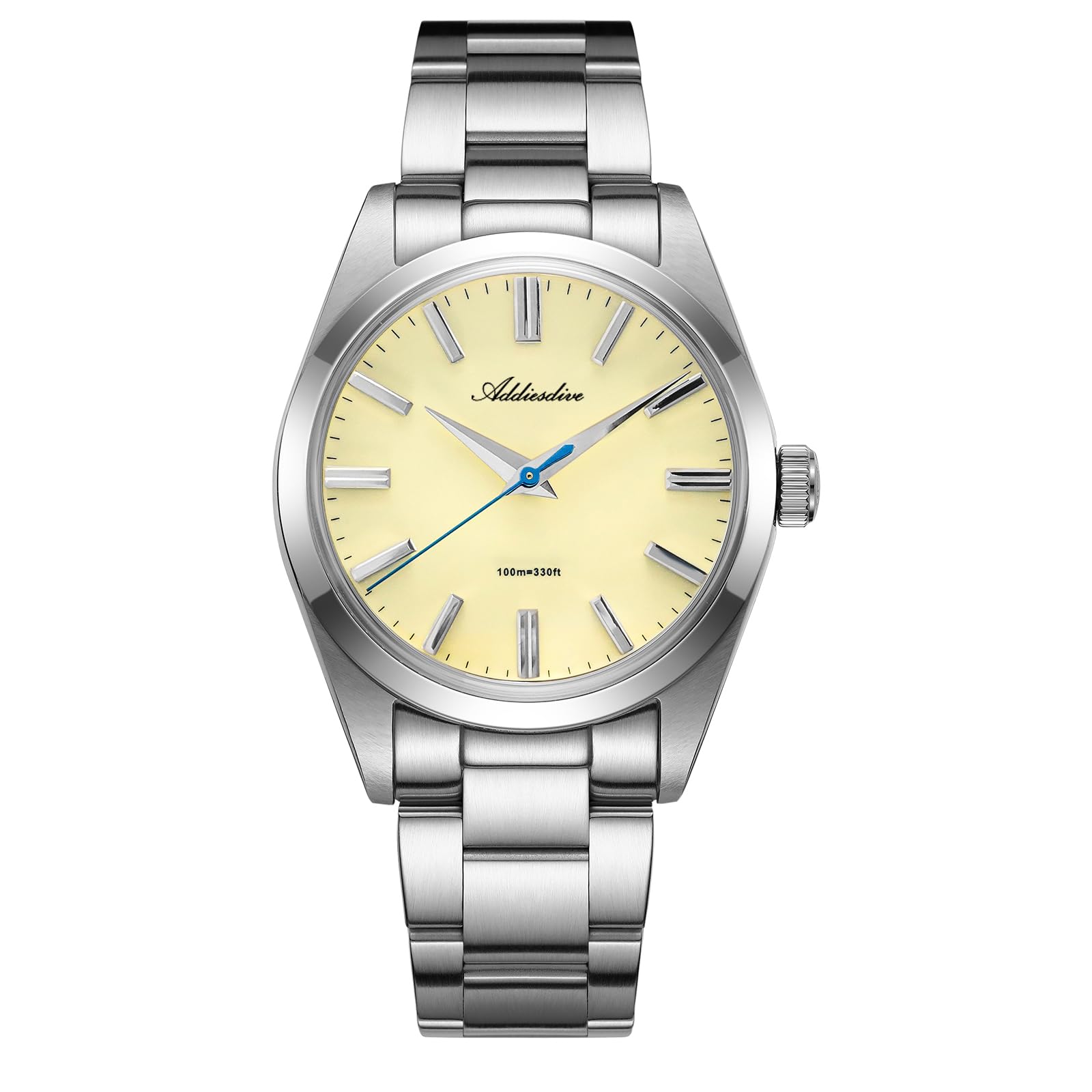 ADDIESDIVE 36 mm mała tarcza luksusowe zegarki dla mężczyzn grubość 11 mm zamiatanie sekundnik wodoodporny 100 m miętowy zielony/biały/szary/żółty zegarek unisex sukienka