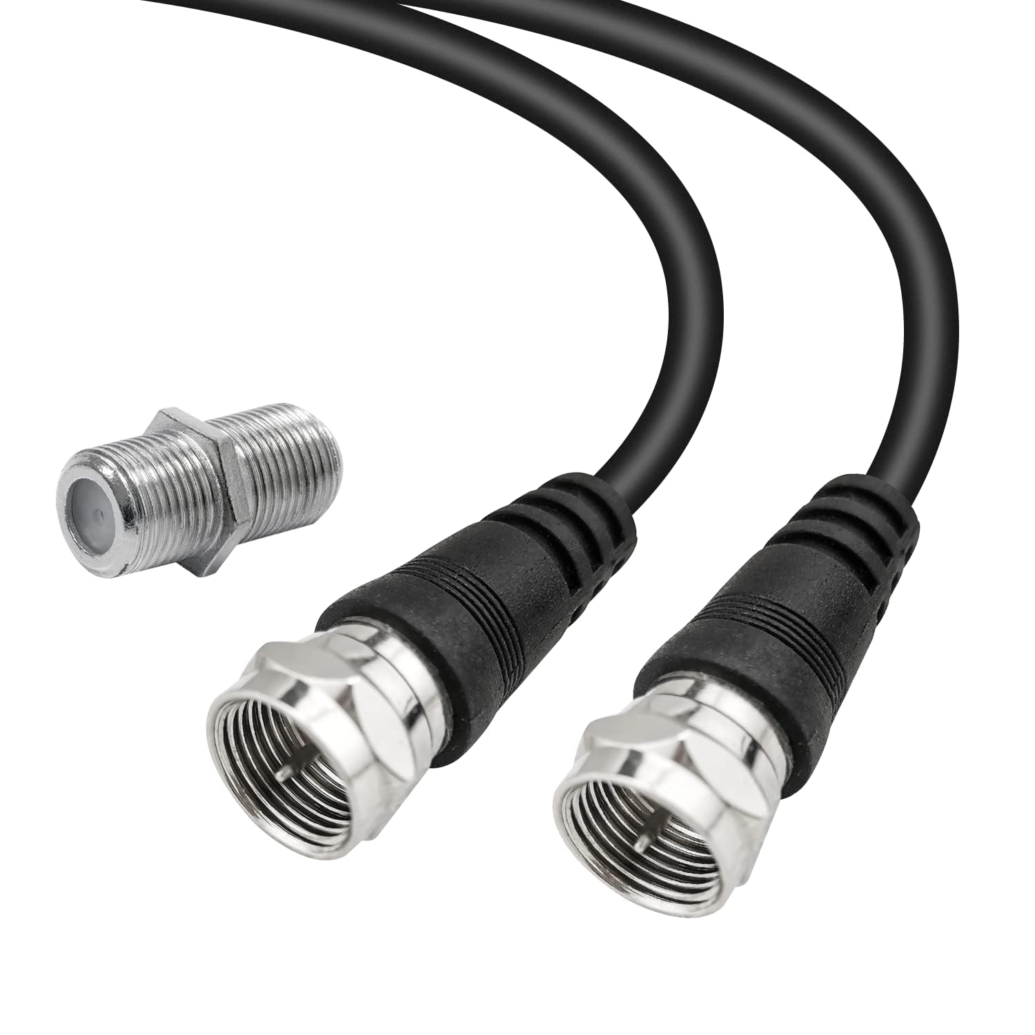 TV Antenna Extension Coaxial Cable(15Y) with Coaxial Coupler,F Type Connector-Ideal for Digital TV Aerial, Satellite Cable Extension