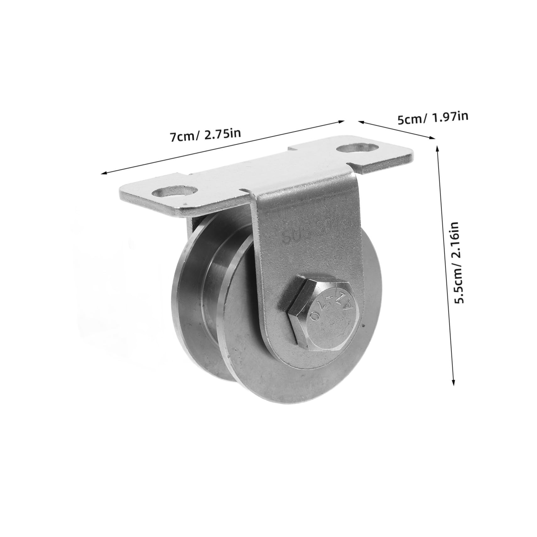 Ruedas de polea montadas en la pared de acero inoxidable de alta resistencia, 2 uds., con rodamientos for puertas correderas suaves, poleas de Cable con ranura en H