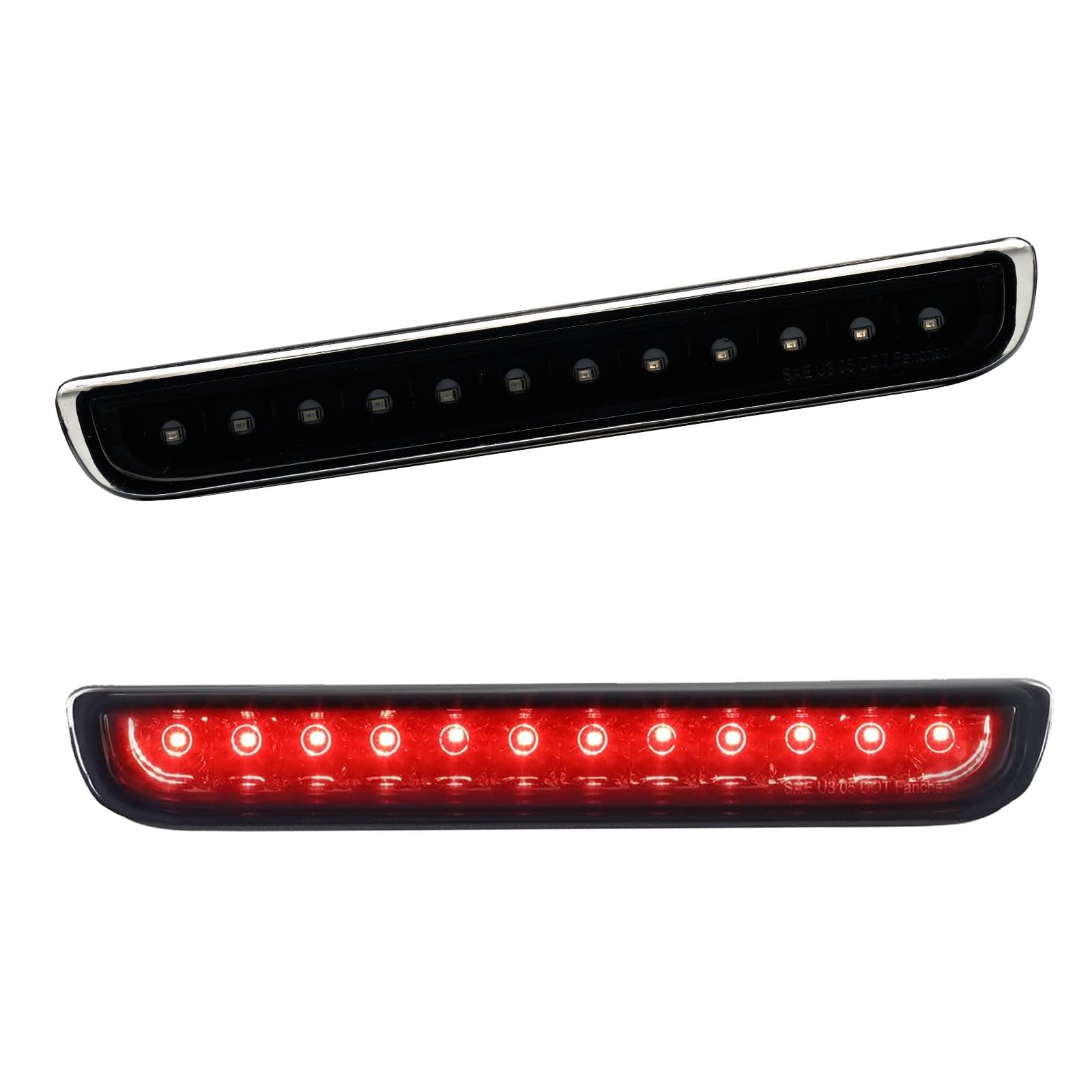 Third 3rd Brake Light LED for 2007-2014 Toyota FJ Cruiser, High Mount Rear Brake Lights Assembly for 07-14 FJ Cruiser, Waterproof Center Cab Lamp Stop Light