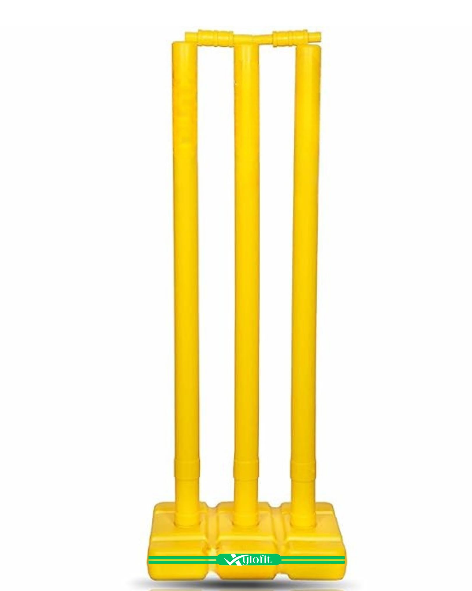 Plastic Cricket Wicket Set | Durable Lightweight Stumps & Bails for Kids, Beginners & Backyard Cricket | Big Cricket Stumps Kit for Boys & Girls | 3 Stumps with Stand Base, 2 Bails | Yellow-picture-25