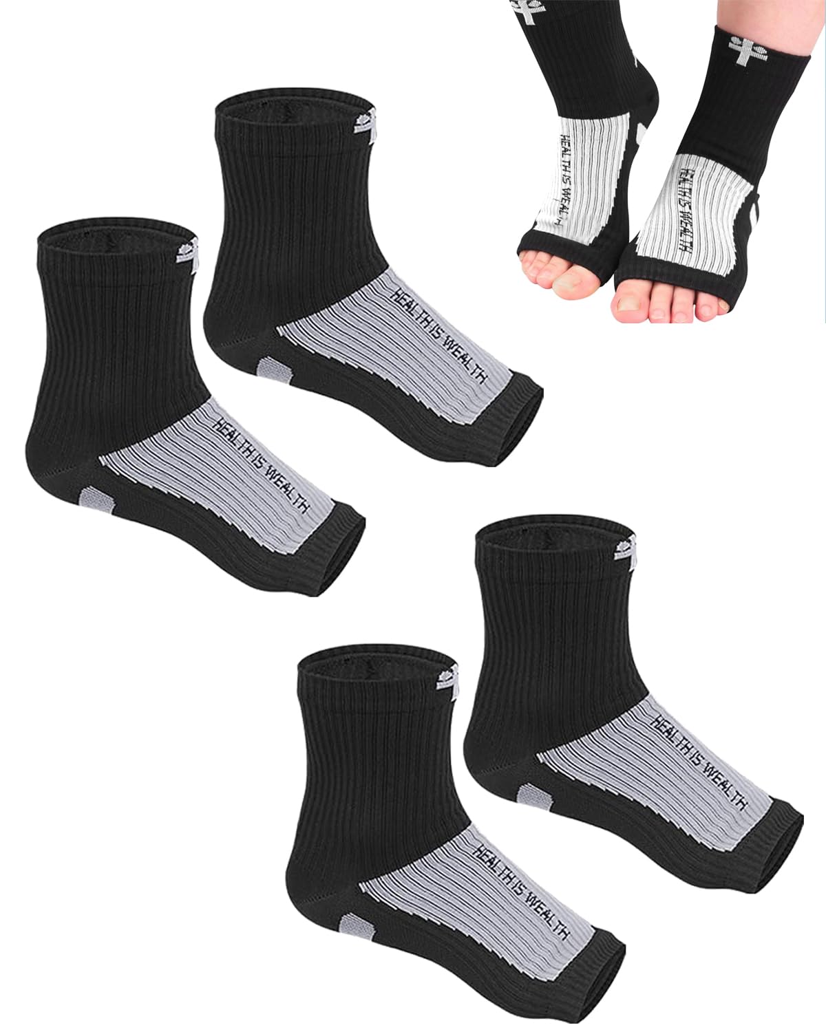2 Pairs Neuro Socks, Compression Socks for Women, Neuropathy Socks， Ankle Socks for Plantar Fasciitis, Arch Support, Foot & Ankle Swelling, Achilles Tendon, Heel Pain, Injury Recovery（Black gray） (B0D8ZVBZHN) Amazon Price History, Amazon Price Tracker