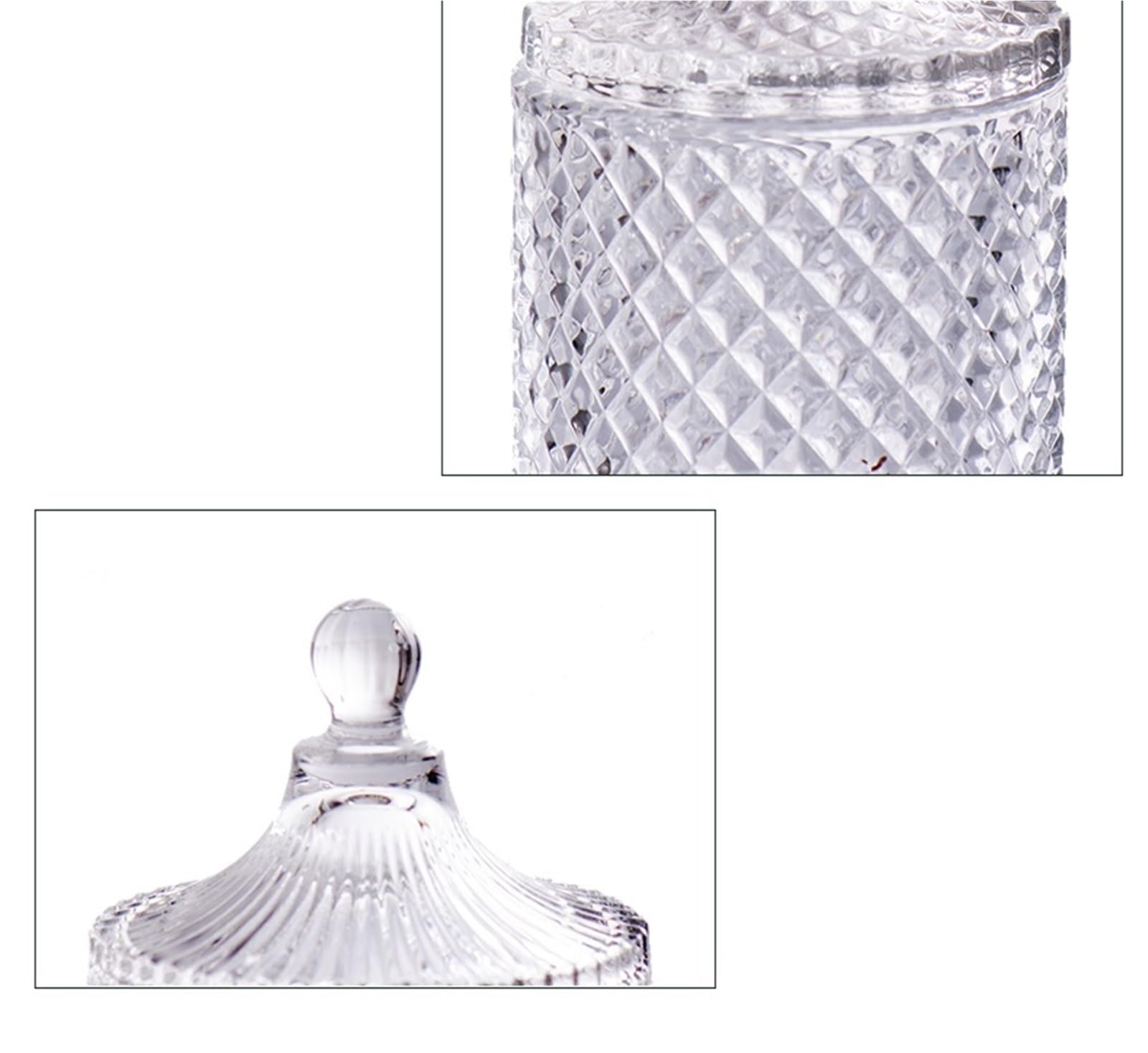 Tarro De Caramelo Taza de cristal for dulces, tarro creativo for dulces for sala de estar, plato for frutos secos, azucarero, frutero con tapa for almacenamiento Para Bodas Caramelos(10.8*12cm)
