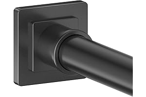 32-80 Inches Matte Black Shower Curtain Rod Square End Adjustable
