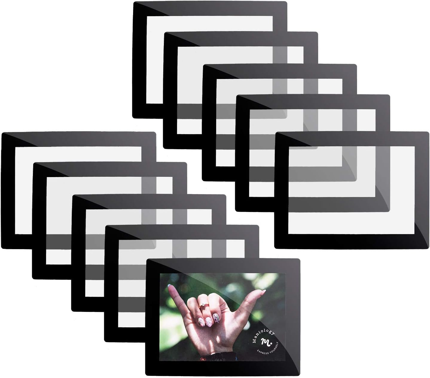 Avery Barn 10pc Peel & Stick Self-Adhesive Shatterproof 4x6 Inch Picture Frames w Black Border | Lightweight, Reusable, Durable Flyer & Photo Mounting Display for Refrigerator, Home, Office, Classroom