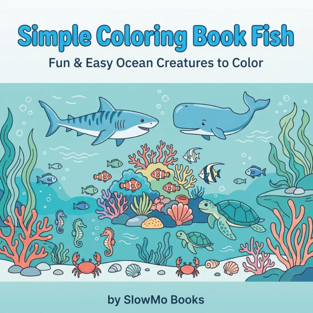 Simple Coloring Book Fish: Fun & Easy Ocean Creatures to Color