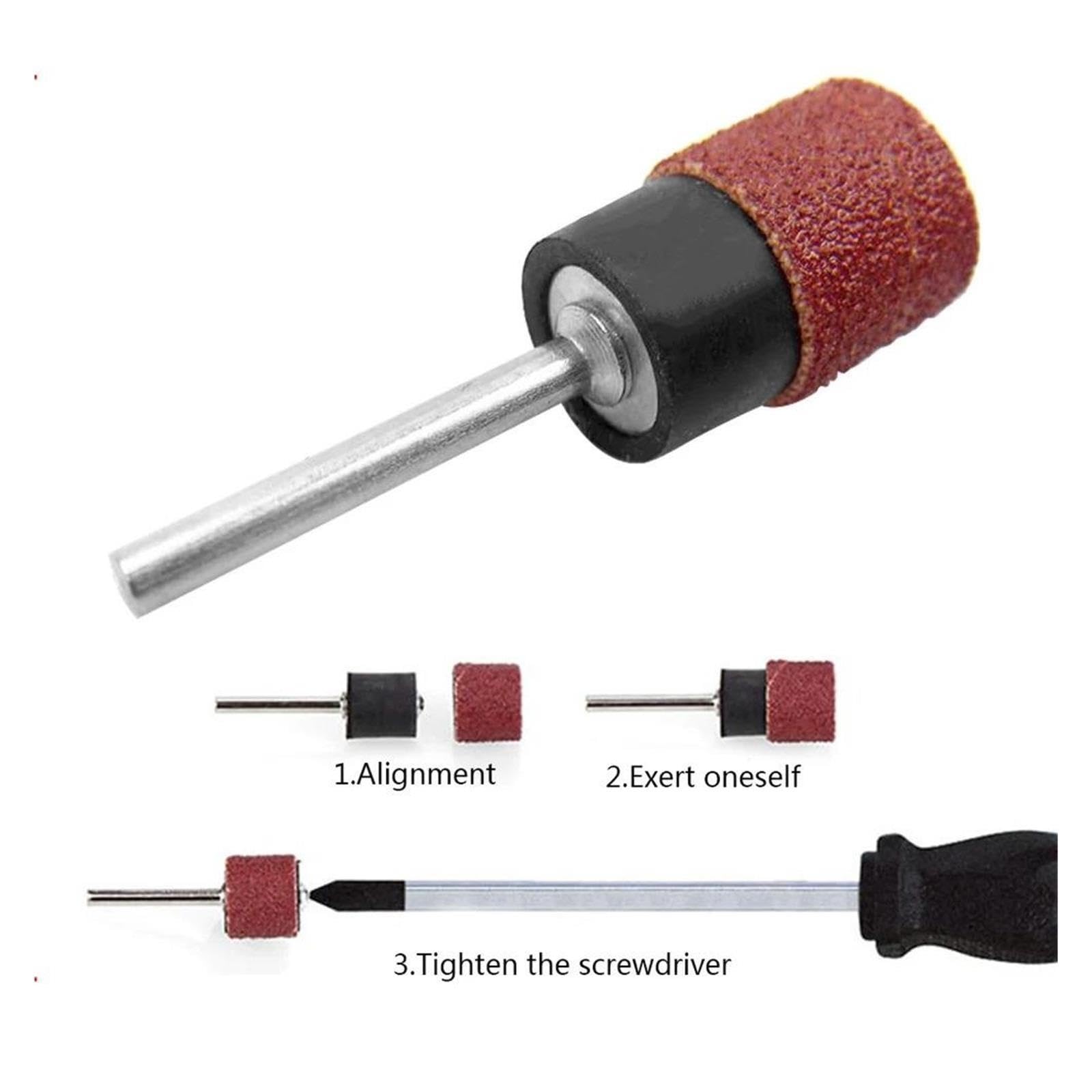 Schleiftrommel-Set, Hülsen mit Dornband for Rotationswerkzeug(132pcs)