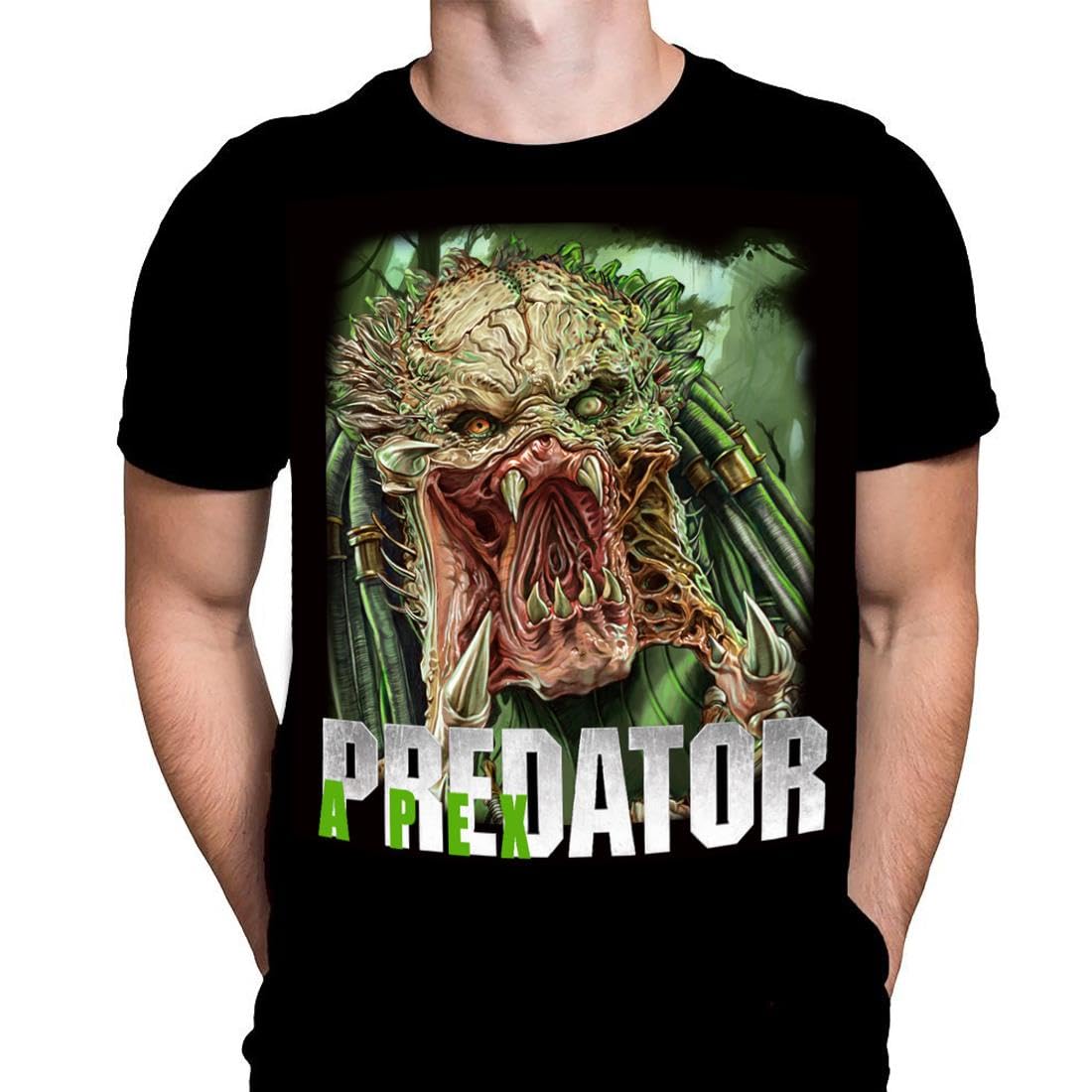Apex Predator Mens T-Shirt Gothic Horror Print, Black Cotton T-Shirt, Movie Poster Tee by Sebastian Cast
