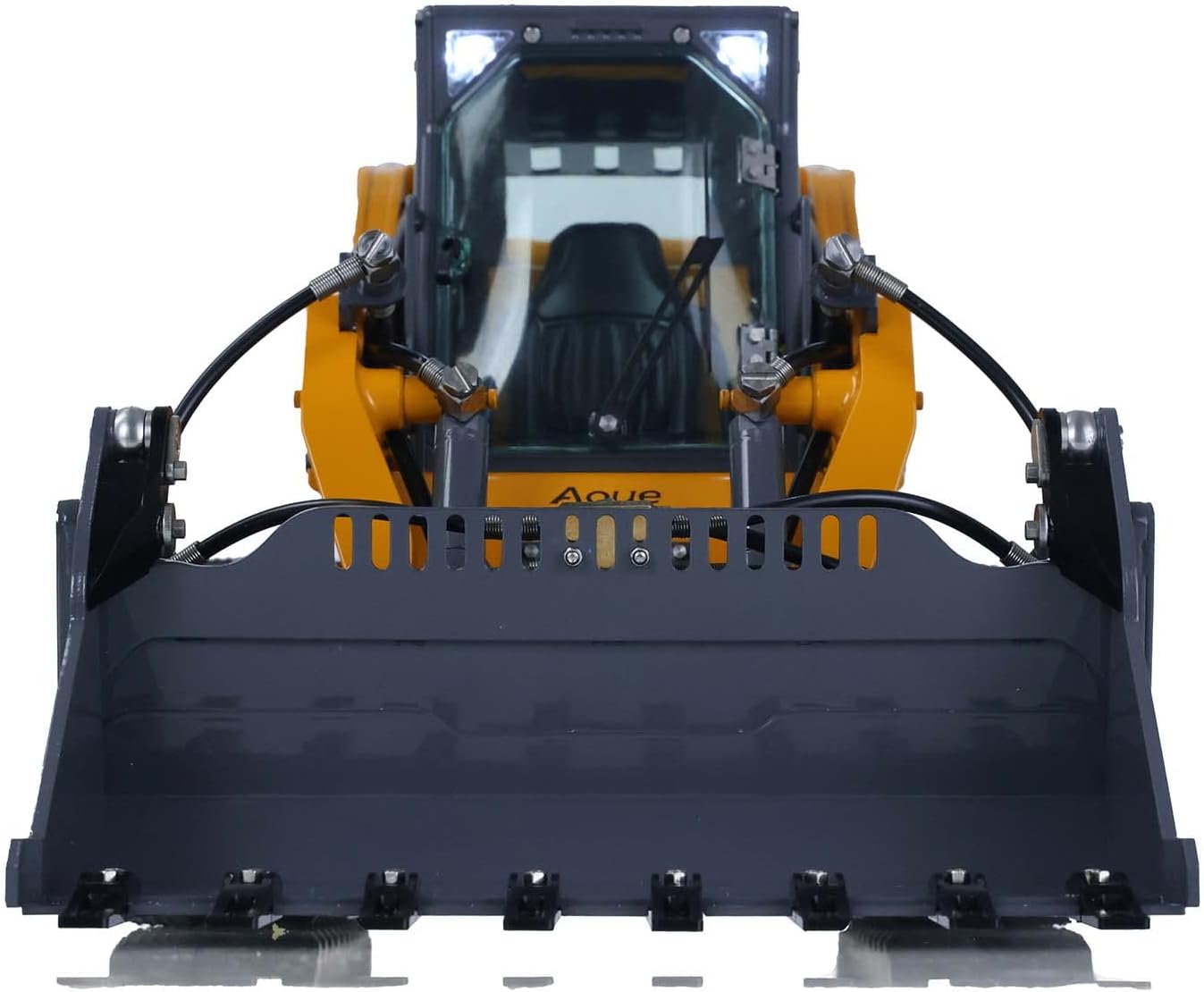 LESU 1/14 Aoue LT5 RC Hydraulic Skid-Steer Loader Light Sound I6S Radio Controller Battery Charger Yellow Gray