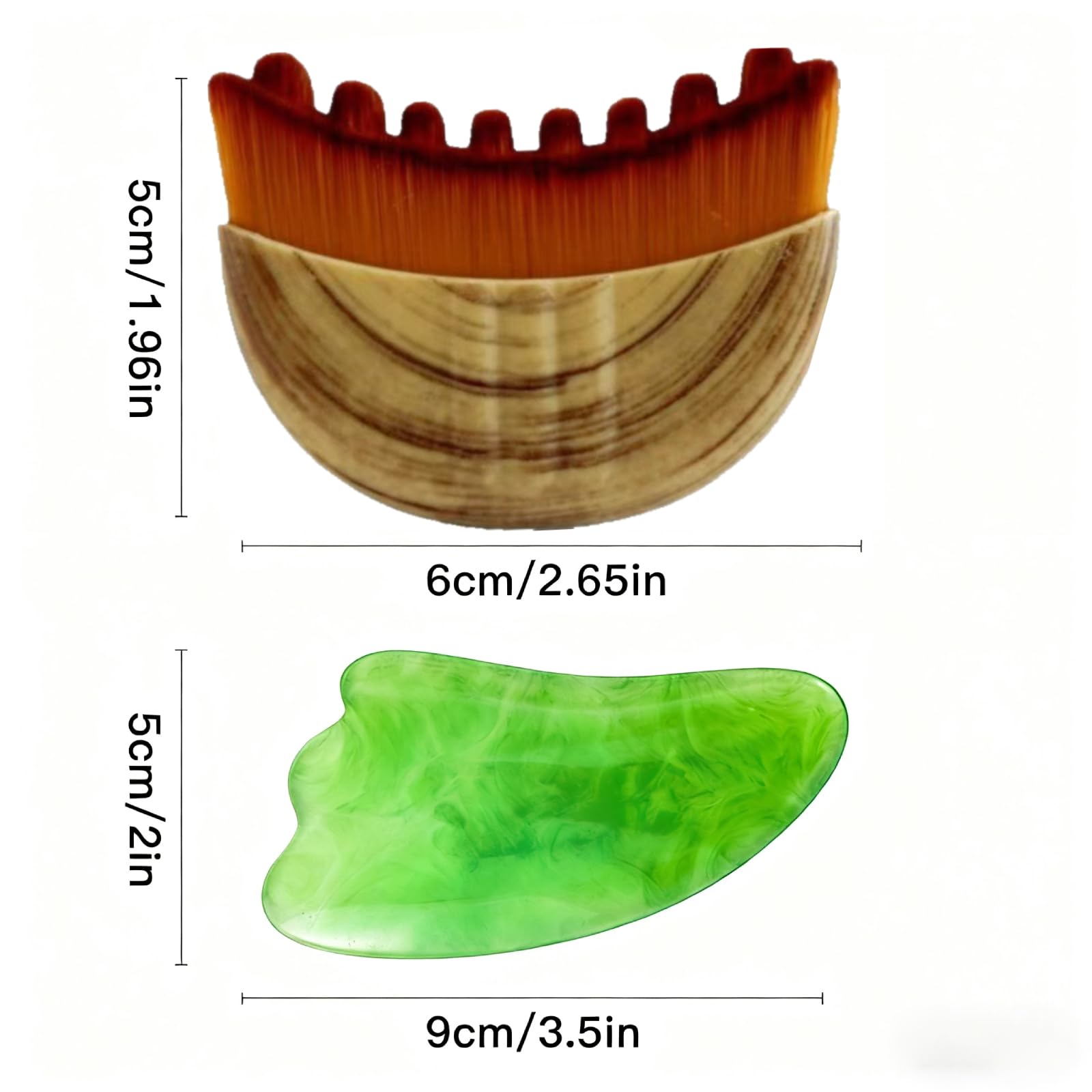 2 x lymphatische Kontur-Gesichtsbürste mit Gua-Sha-Werkzeug, Trockenbürsten, Gesichtsbürste, Lymphdrainage-Massagegerät für Gesicht, Kinn und Kieferpartie, Formgebung und Linderung von Müdigkeit