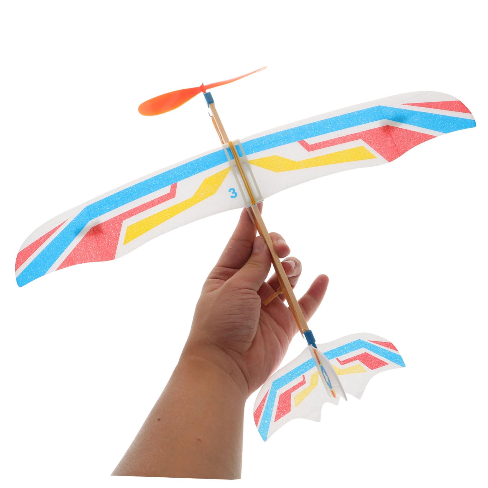 HANABASS Modèle A Filles en Garçon et Parent-garçon Interaction Pack de Pièces 10, Plusieurs Styles Jouet Avion Elastique Bois Plastique Biplan Éducatif