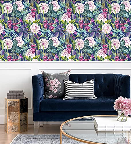 Blooming Wall Dpya17 Vivid Tropical Flowers And Plants Peel And Stick Wallpaper Self-Adhesive Prepasted Wallpaper Wall Mural #TOP3